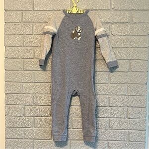 Janie and Jack Blue and Gray Boys Long Sleeve One Piece Dog Design 18-24 months